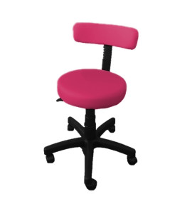 Cadeira Mocho Com Encosto Com Ajuste De Altura A Gás Estofado Pink MO01PK - Best Pro